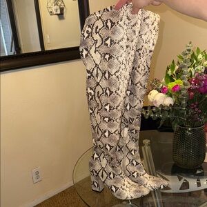Unisa Black and White Snakeskin Boots